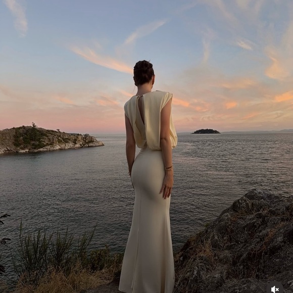 Club L London Cream Backless Dress - Picture 2 of 6